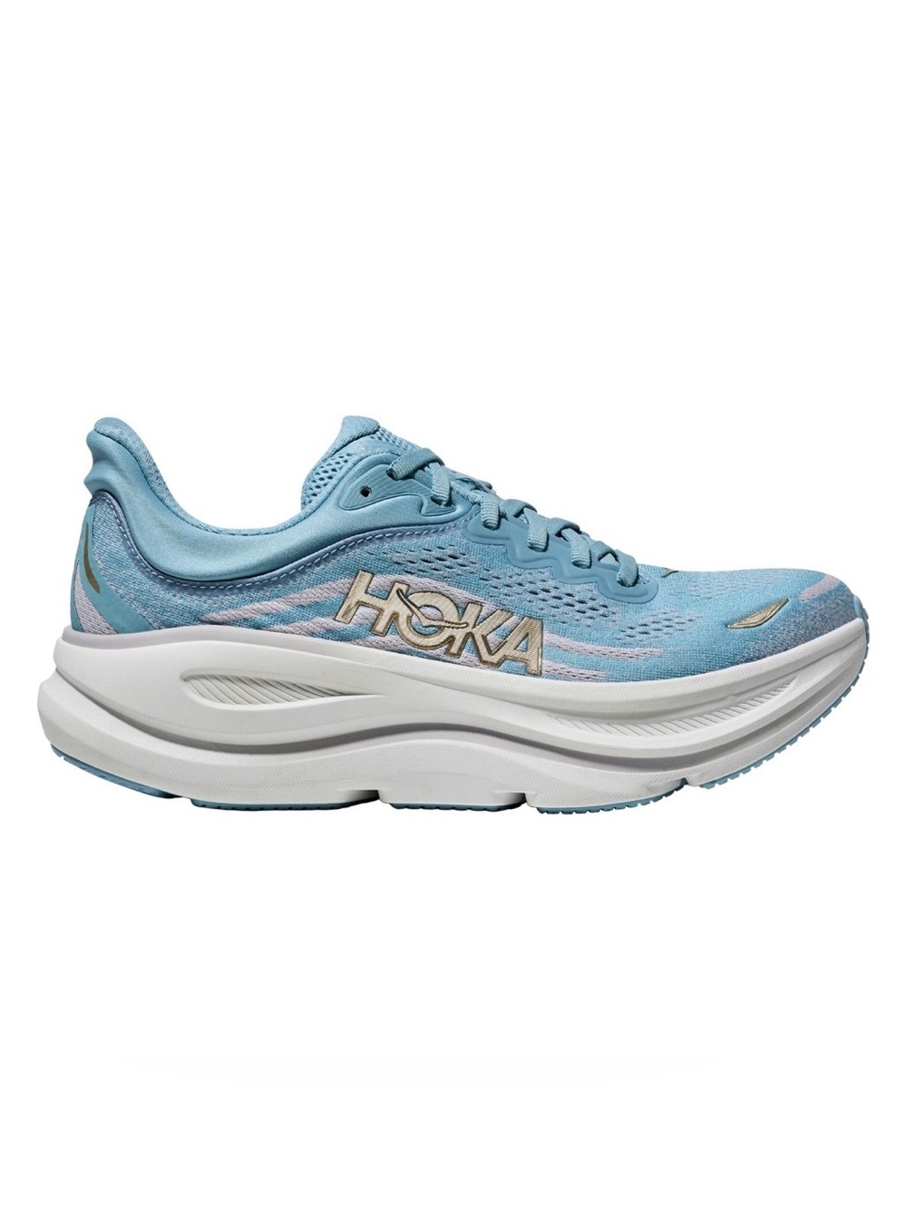 Hoka Bondi 9 Raindrop Blue & Ash Grey Running Shoes